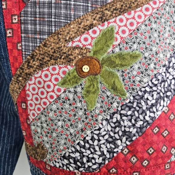 Ohio State Buckeyes Denim Jacket Small Embroidered Patchwork Blue - Picture 9 of 14